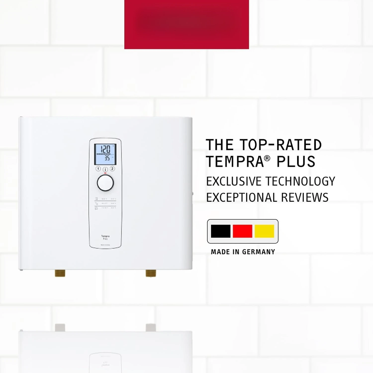 

Tankless Heater – Tempra 36 Plus – Electric, On Demand Hot Water, Eco, White