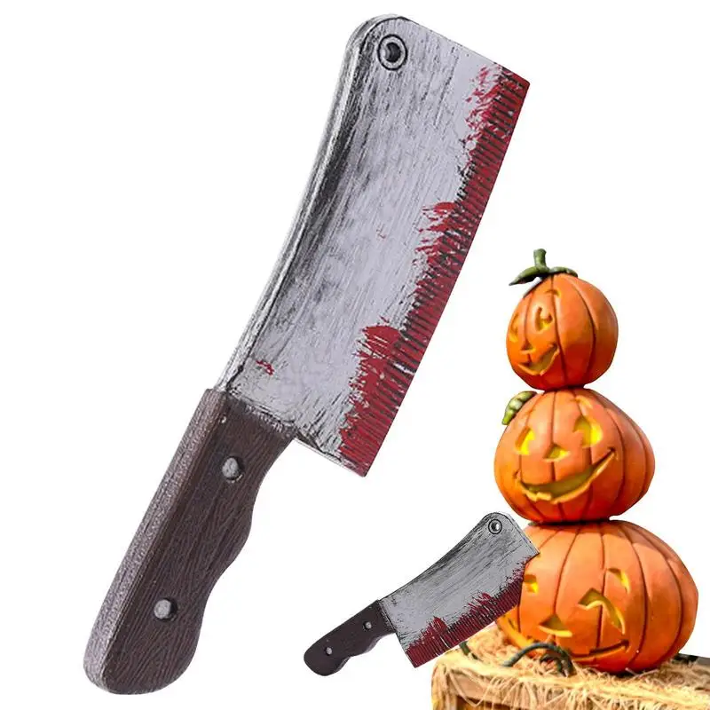 Halloween Simulation Knife Plastic Horror Bloody Sharp Knife Cosplay Game Performance Prank Scary Halloween Party Decor Props