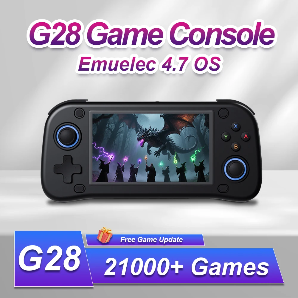 

New G28 Retro Handheld Game Console Emuelec 4.7 System with 21000+Retro/3D Games&26 Emulators for PSP/PS1/N64/NES/SS RK3128 Chip