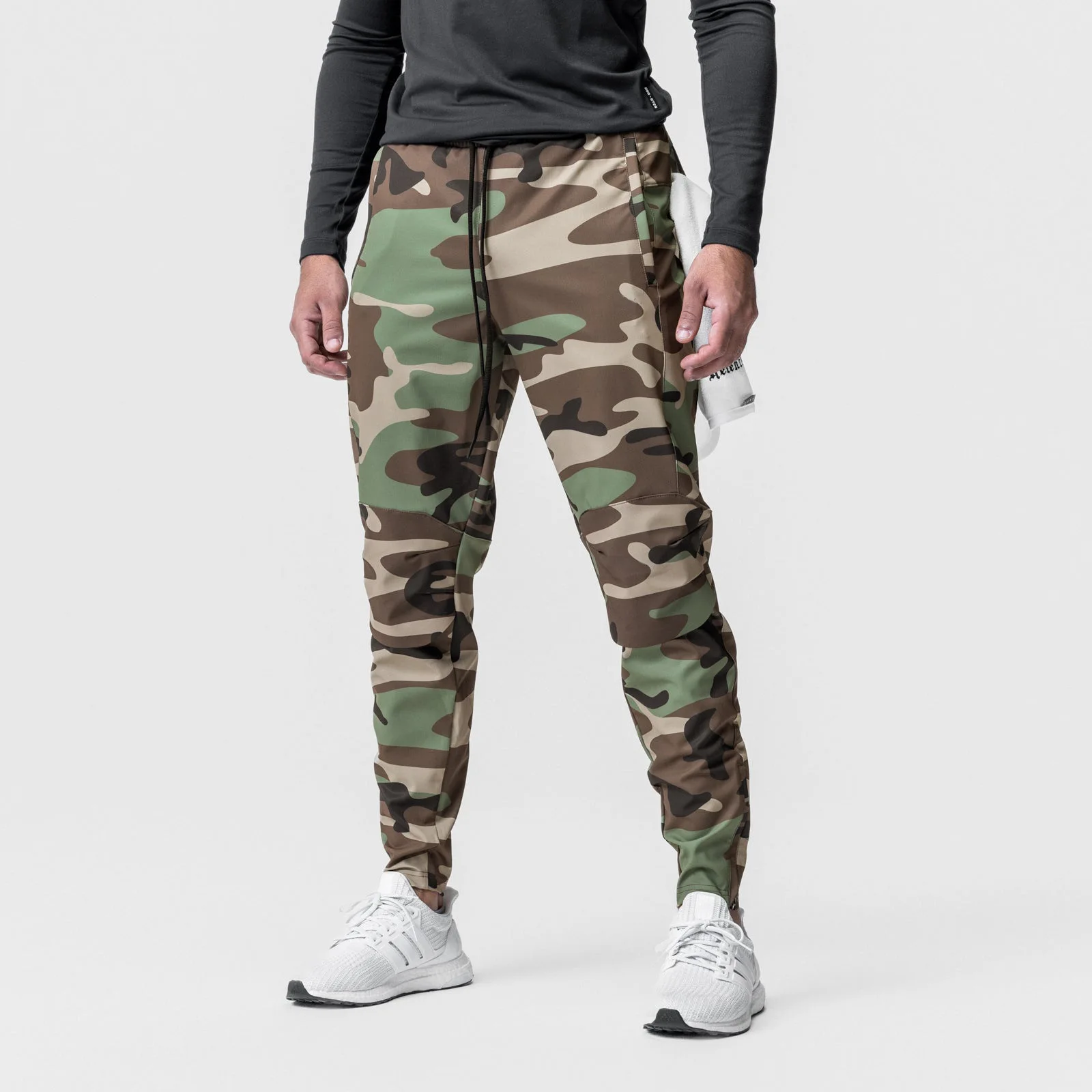 Viser de survêtement camouflage pour hommes, pantalons de survêtement skinny, design à fermeture éclair, entraînement de gym, fitness, mode décontractée, fjMale