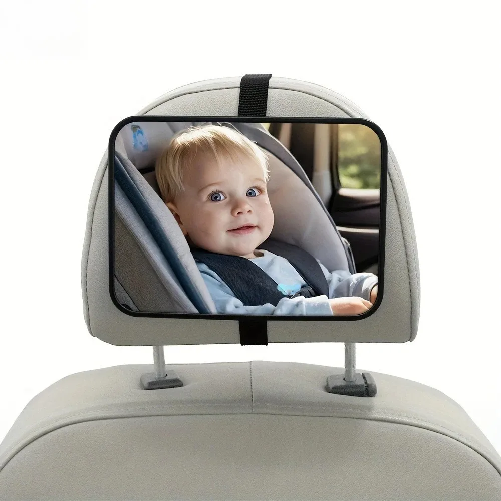 1 Pc Crash Tested And Certified Shatterproof Baby Car Mirror For Rear Facing Infant With Wide Larger Crystal Clear View