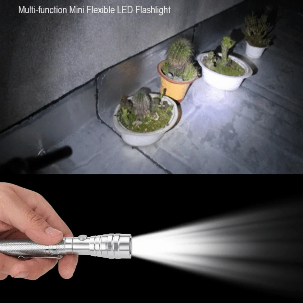 3 LEDs LED Antenna Light Telescopic Stretching Dual Magnet Magnetic Pickup Tool 360 Degree Flexible Flexible Extensible