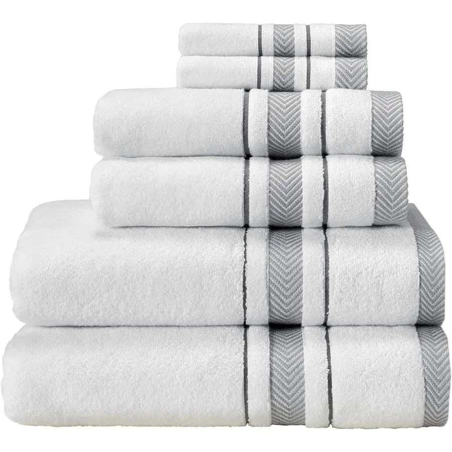 

Набор полотенецБелый полотенце для ванной комнаты, роскошное качество ampSpa в отеле, 100 хлопок. Включает 2 больших банных полотенца, 2 полотенца для рук и 2 ва.