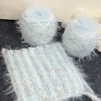 Blauw handgemengd garen 100g DIY handgemaakte ultrazachte geweven draad gebreide pop tas hoed sjaal vakantie cadeau draad