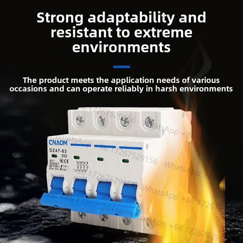 D-type household air switch DZ47-63 three-phase 1P 2P 3P 4P switch small circuit breaker 6A 10A 16A 20A 32A 40A 63A air opening