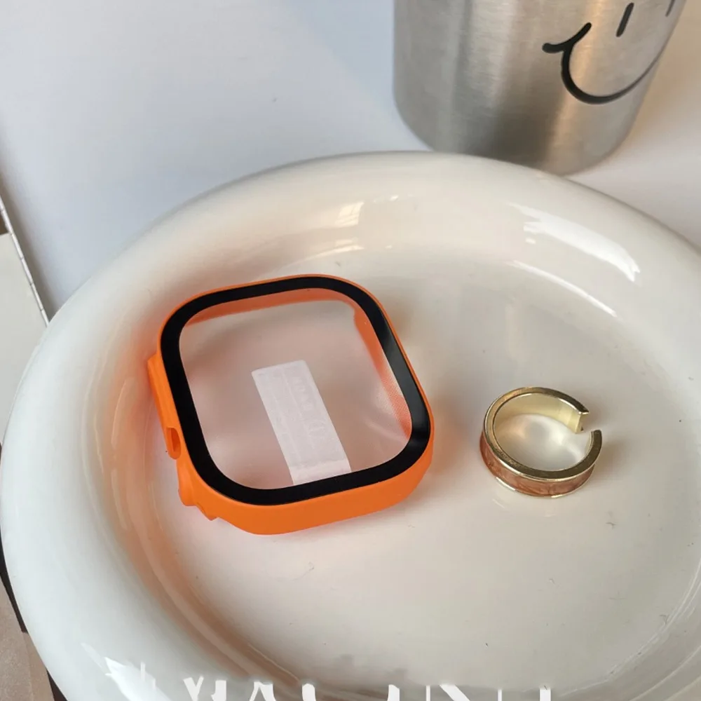 Abdeckung für Apple Watch Ultra 2 49 mm Gehäuse Zubehör PC stoßfeste Stoßstange + gehärtetes Glas Displayschutzfolie iWatch Ultra 2 3 49 mm