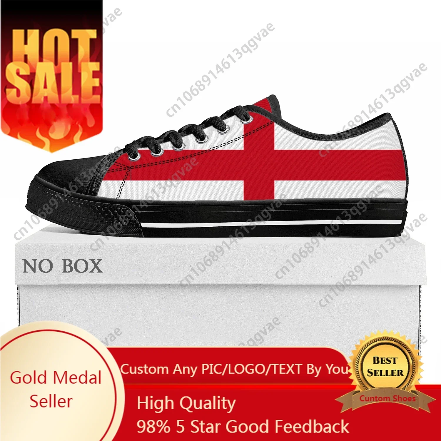 England Flag Low Top High Quality Sneakers Mens Womens Teenager Canvas Sneaker England Prode Casual Couple Shoes Custom Shoe