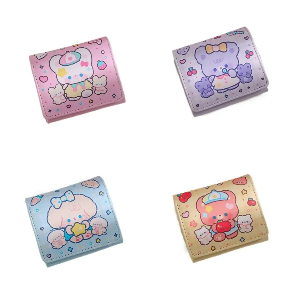 Cute Cartoon ID Card Organiser Bear Anti-theft Coin Purse Wallet Gift