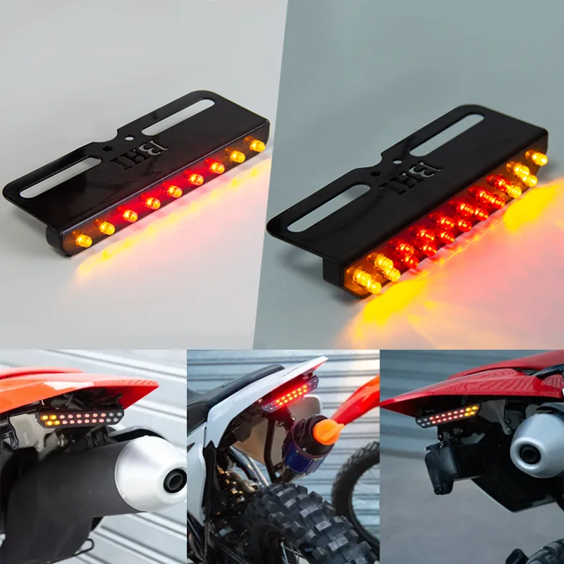 Motorcycle LED Tail Turn Signals Taillight Peaklight For Honda Tornado Xtz Xr Zr Enduro Recto Yamaha XTZ 125/250 Rear Stop Light view 5