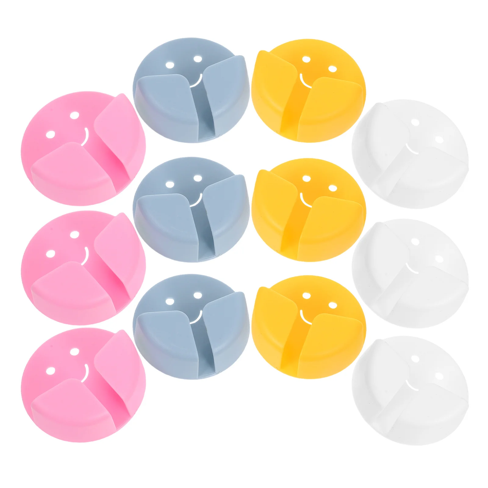 

12Pcs Plug Holder Adhesive Power Outlet Hooks No-Drill Socket Organizer for Kitchen Bedroom Cable Management Self Adhesive Smile