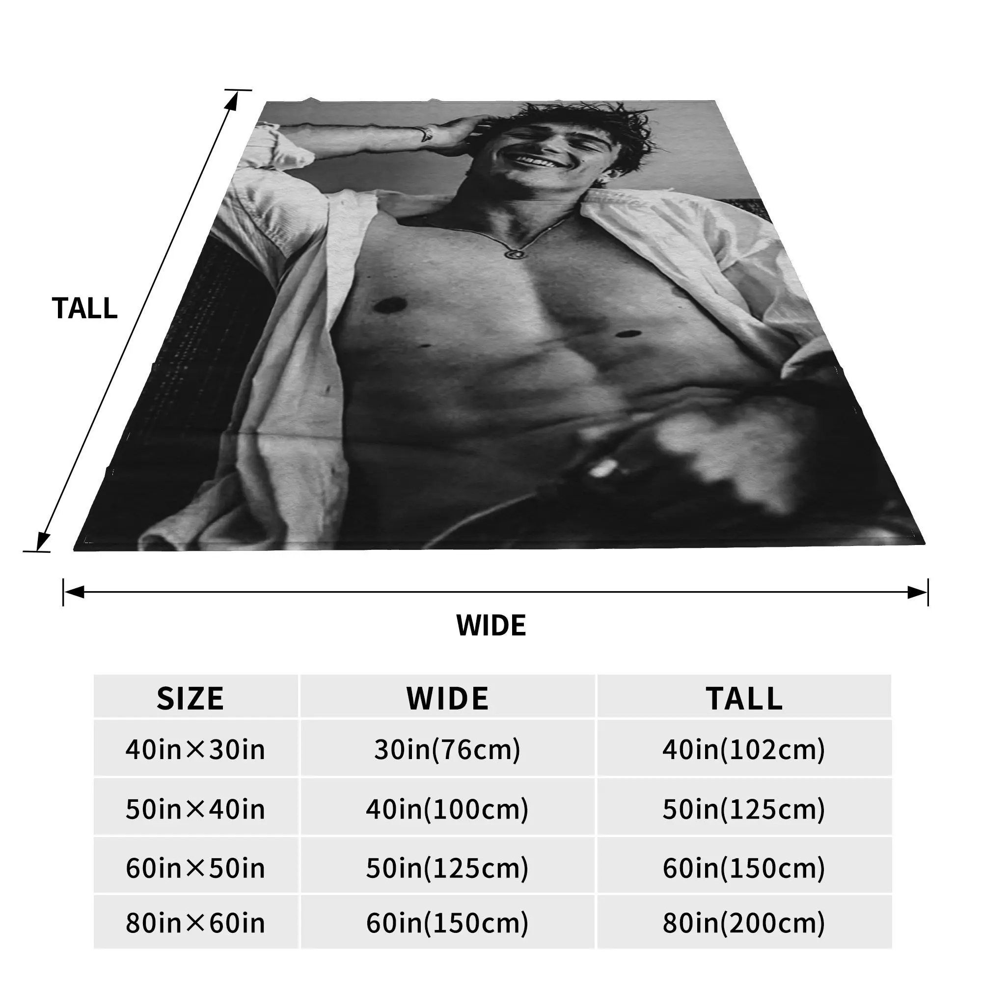 Flannel Throw Blanket Jacob Elordi Australian Actor Warm Plush Blankets Soft Bedding for Bed Living room Home Travel Couch