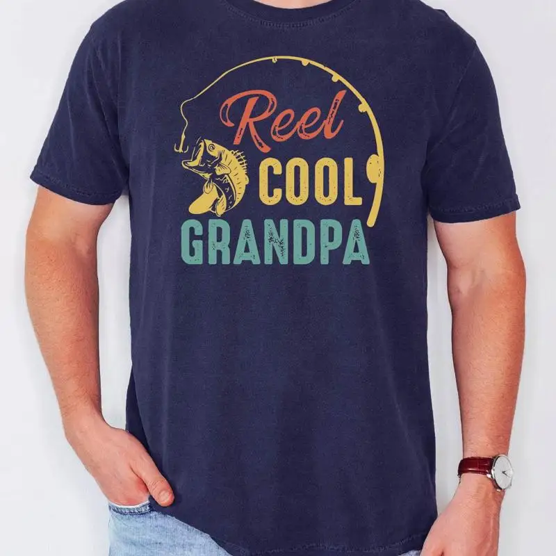 تي شيرت صيد الجد بكرة رائعة للرجال صياد السمك من حياة الأسماك الجد الأصدقاء