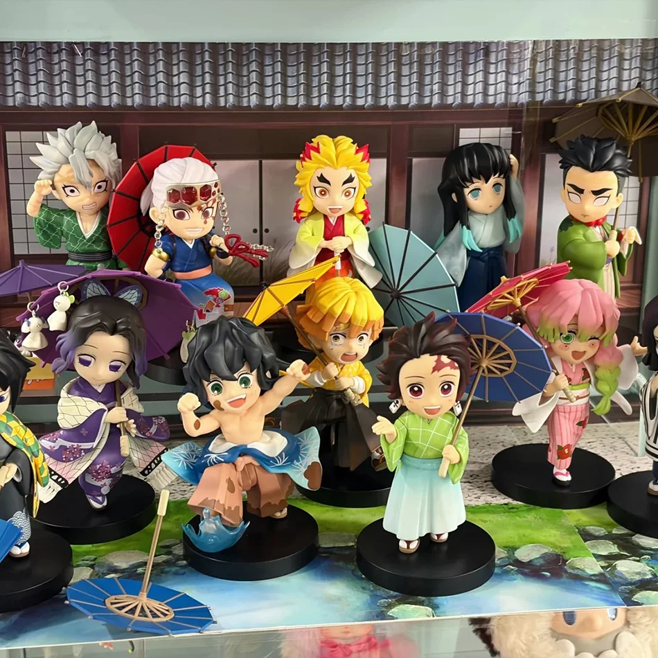 

Популярная новая аниме-фигурка Demon Slayer: Kimetsu No Yaiba, серия «Сливовый дождь», коробка-сюрприз, фигурка воина, модель игрушки