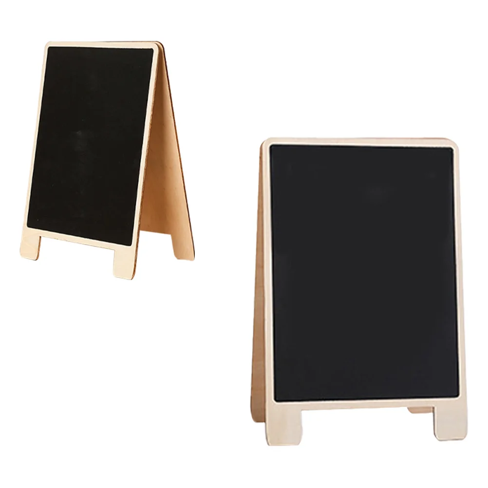 

2Pcs Wooden Message Board Chalkboard Stand Practical Small Blackboard Sign for Kitchen Meeting Room Home Supplies