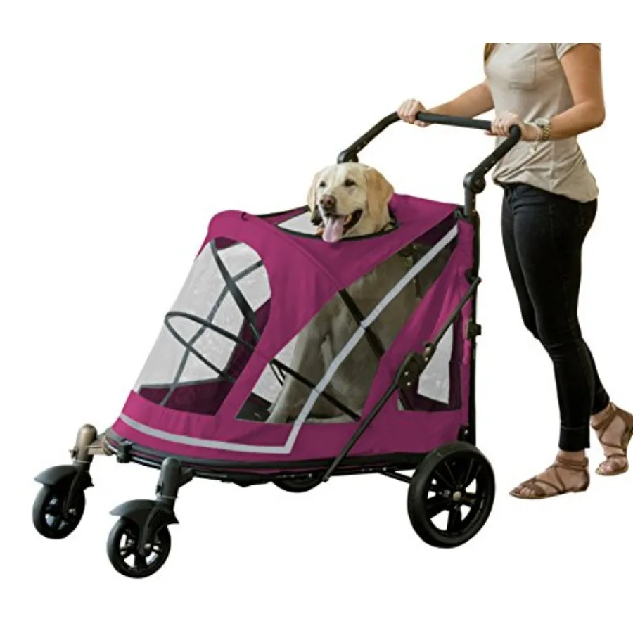 

Pet Gear - Коляска-переноска с кнопкой открывания без молнии, двойной вход для одной или нескольких собак/кошек, животные легко могут входить/выходить, не нужно лищему человеку входить.