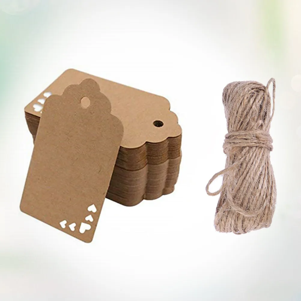 50Pcs Blank Kraft Paper Heart Tags Natural Brown for DIY Scrapbooking Decoupage Sign Making Plaques Decorations