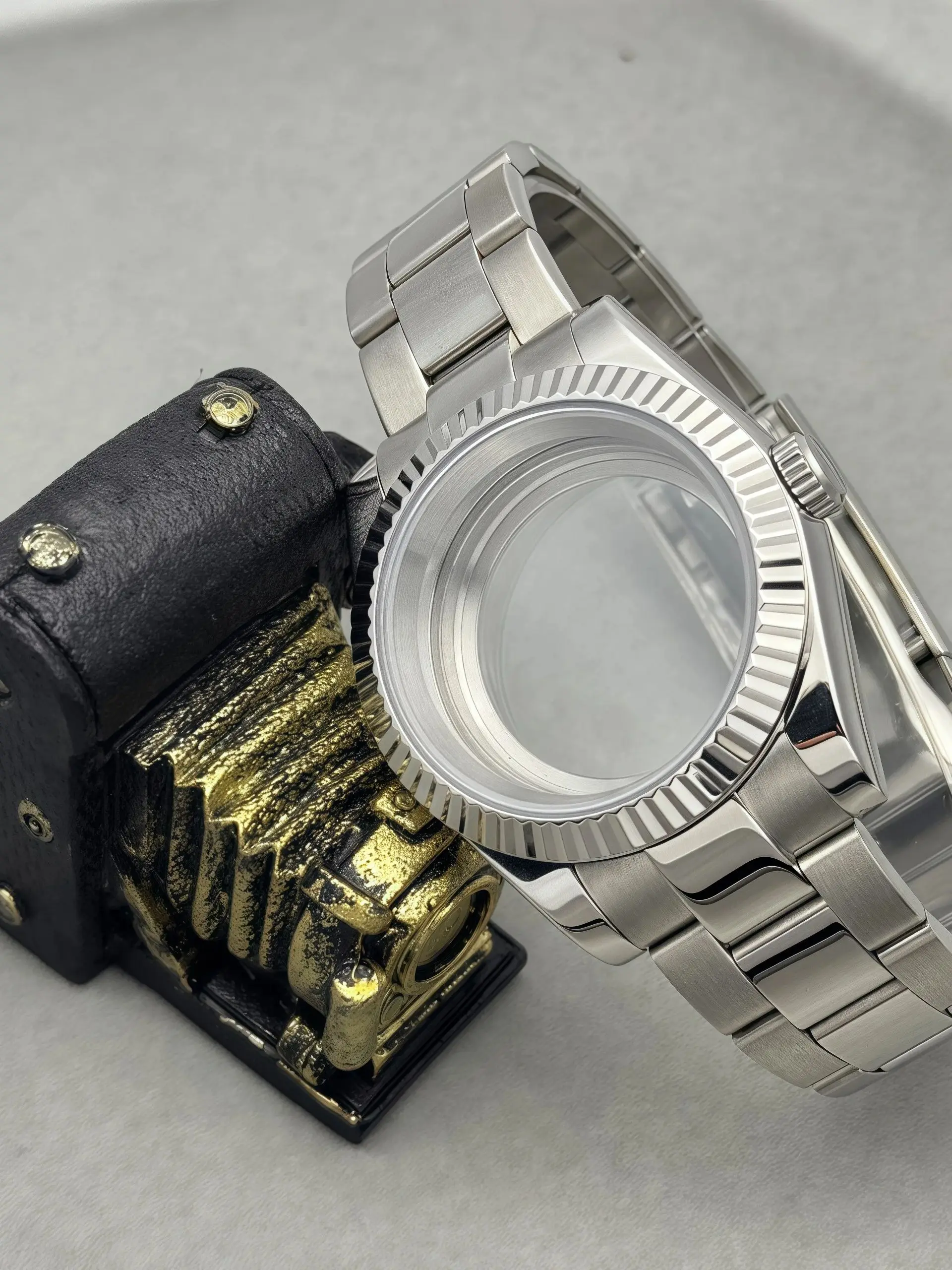 Für Oyster-Armband DATEJUST 36/39MM Uhrengehäuse Passend für NH34 NH35 NH36 Uhrwerk Saphirglas-Kantenverzierung 200m Wasserdichtes Uhrenteil