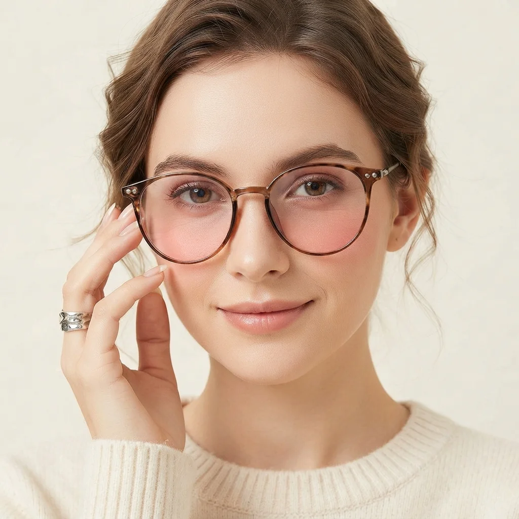 Anti Blue Light Glasses Women Round Metal Frame Computer Eyeglasses Clear UV400 Protection Luxury Fashion Optical Spectacles