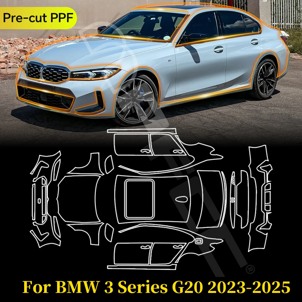 

For BMW 3 Series G20 2023-2025 TPU Paint Protection Film Clear Bra Car Body Pre-cut PPF Anti-scratch Invisible Resistant Cover