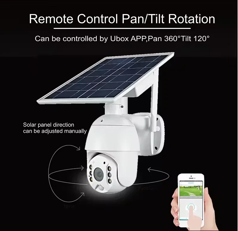 

2/4 МП Усовершенствованная солнечная PTZ WiFi-камера ночного видения с функцией интеллектуального обнаружения, водонепроницаемая