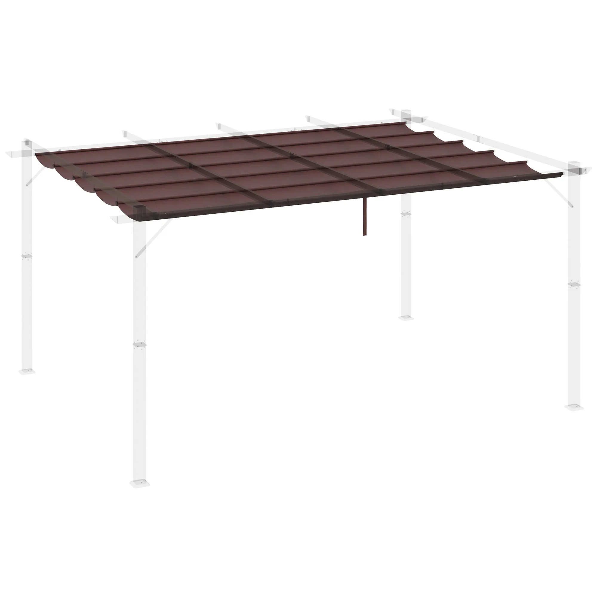 Outsunny Cubierta para Pérgola Retráctil 3,5x2,6 m 10 Orificios de Drenaje