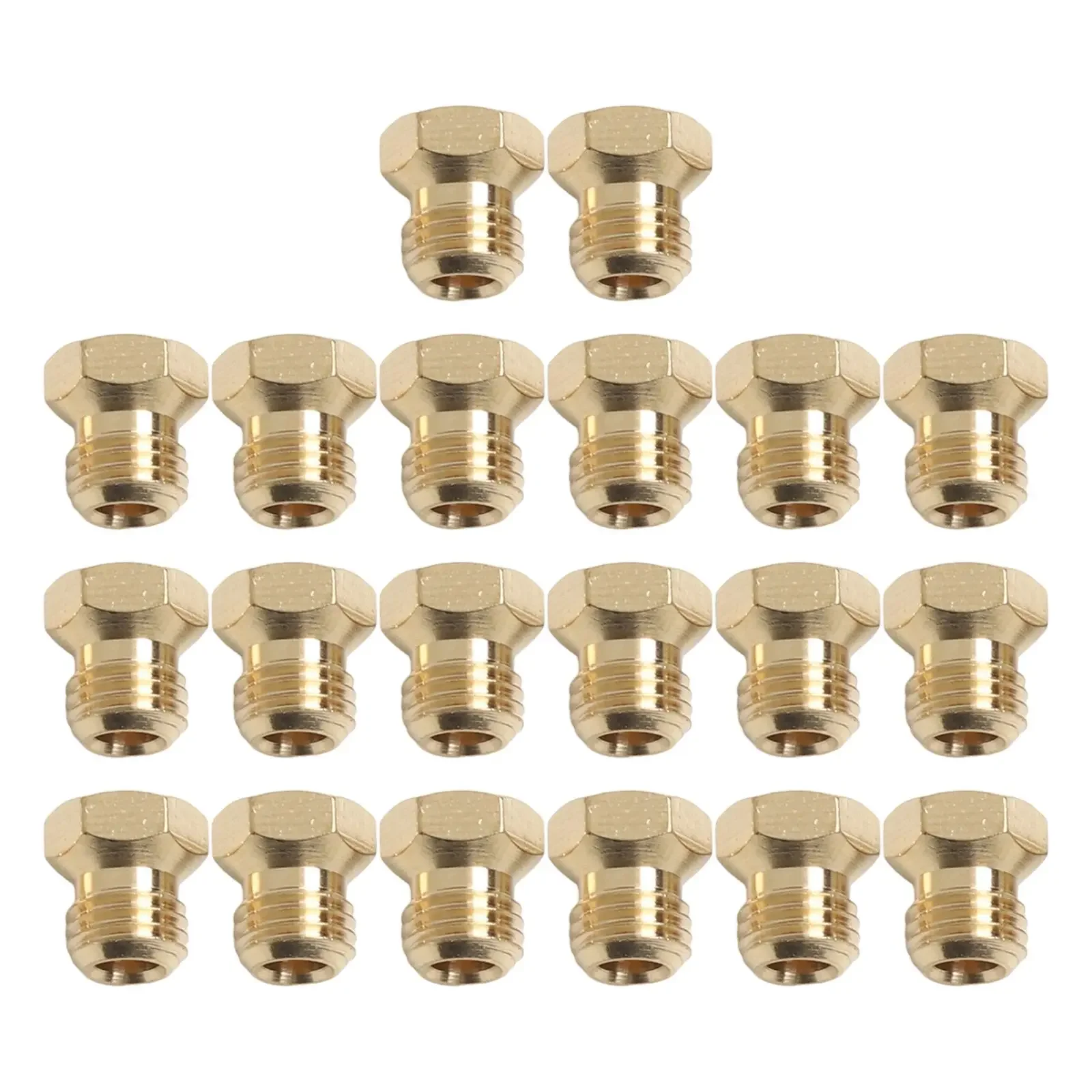 20 Piece Propane Burner Nozzles Set Outdoor Cooking Equipment Yellow Propane Burner Nozzles Natural Gas Conversion
