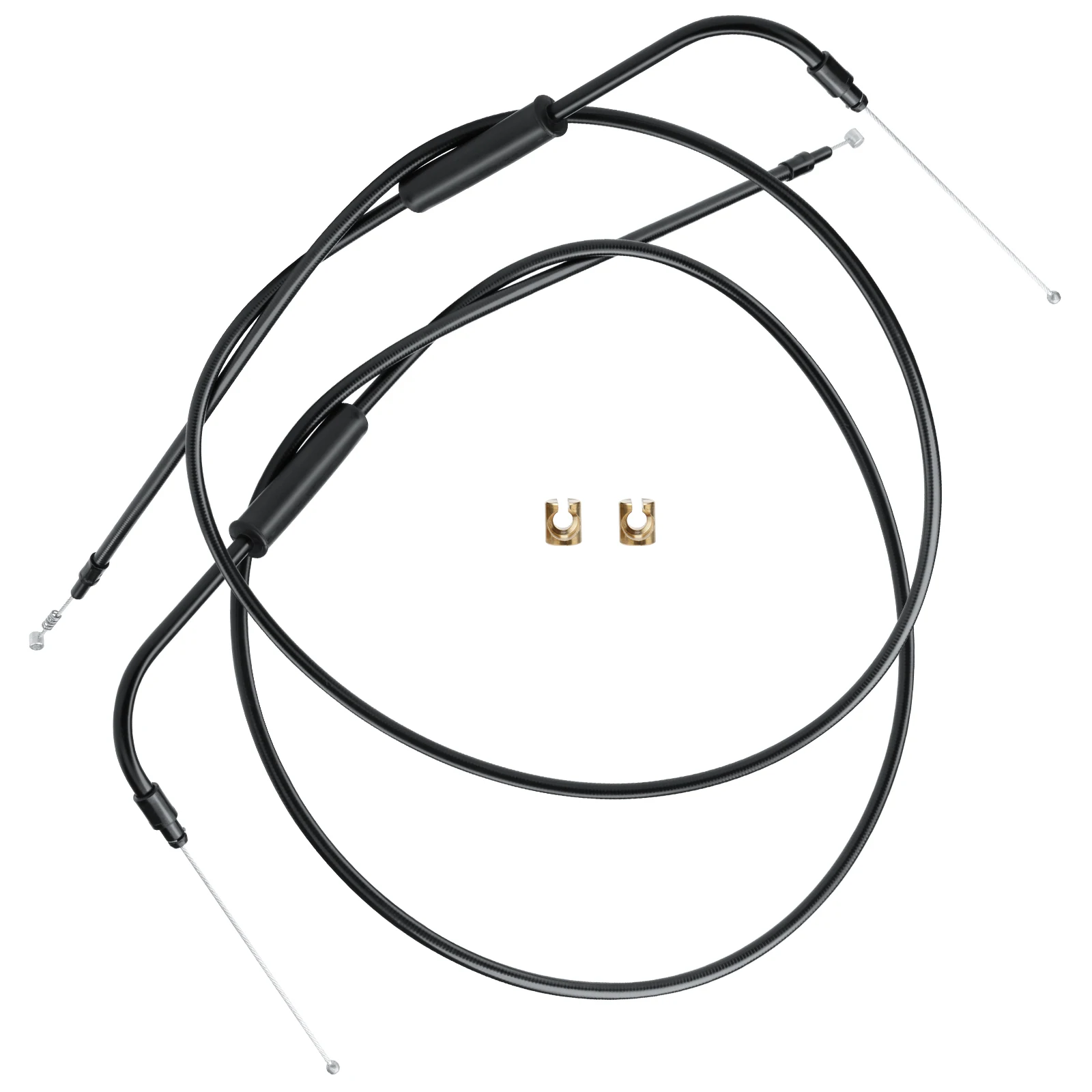 Extended Throttle Cable Set for Harley 2014-2022 Sportster XL 1996-2017 Dyna 2011-2015 Softail, Stainless Steel Braided