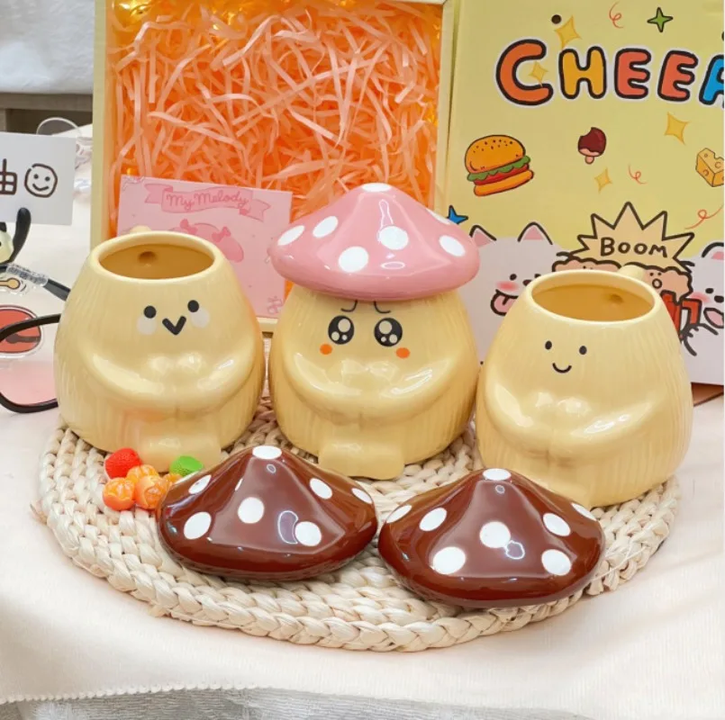 

Creative Mushroom Emoji Cute Ceramic Mug, High Beauty Coffee Mugs, Birthday Gift Water Cups, Office Breakfast Milk Kawaii Cup