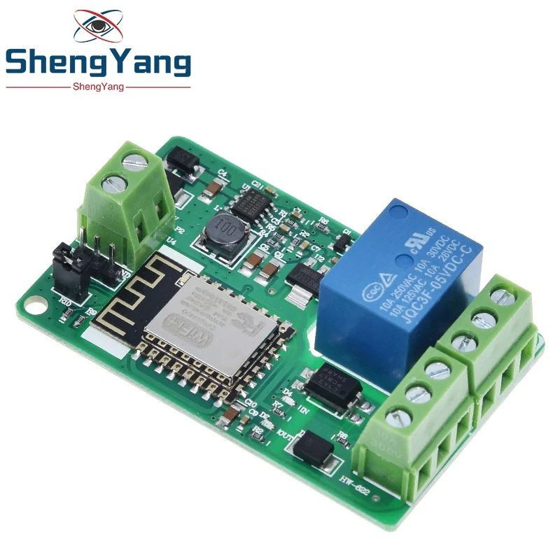 ESP8266 ESP-12F Релейный модуль 10A 220 В Сетевой релейный модуль Вход постоянного тока 7 В ~ 30 В 4-слойная плата TVS Вход Автоматическая защита
