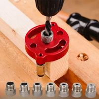 3-10mm Vertical Doweling Jig Kit Vertical Positioning Aluminum Alloy Self Centering Drill Guide Locator with 3/8 Steel Bushing