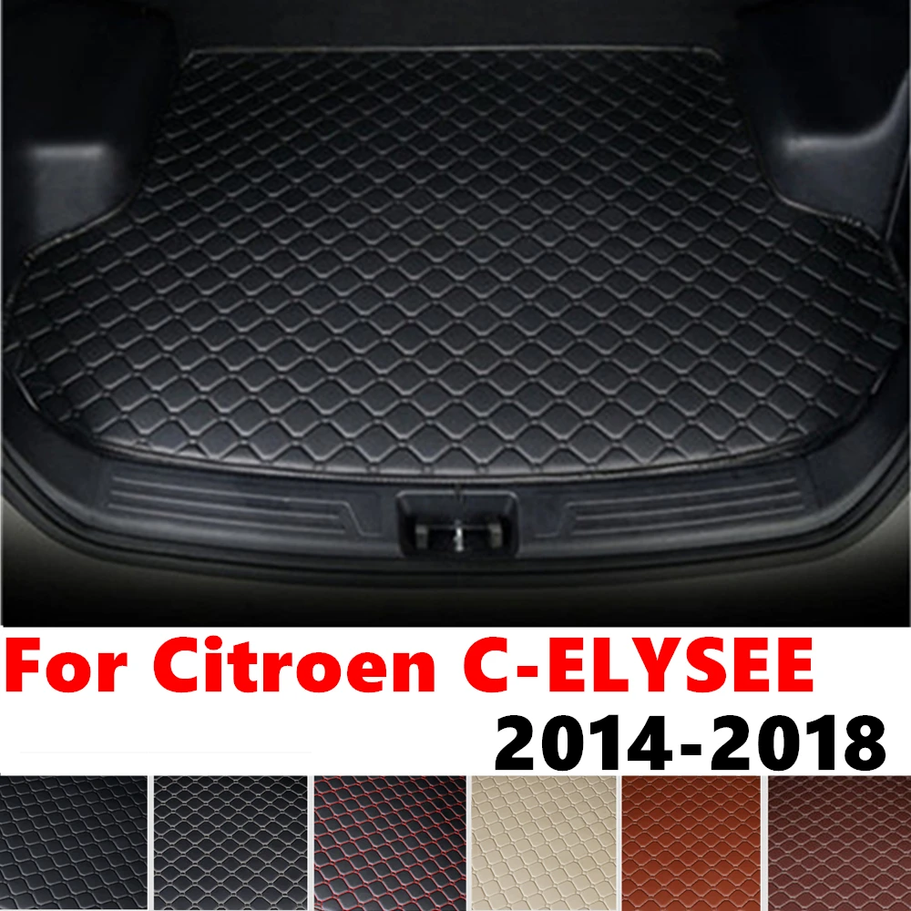 Car trunk mat for Citroen C-ELYSEE 2018 2017 2016-2014 Rear Cargo Liner Protect Cover Interior Accessories Tail Boot luggage Pad