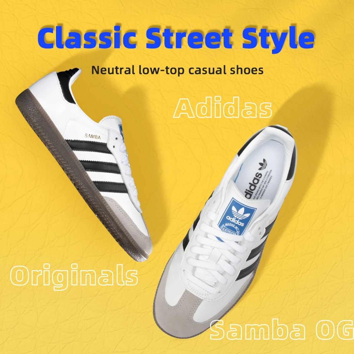 Adidas Originals Samba Og Unisex Casual Shoes for Men and Women, Retro Trendy Low-Top Sneakers B75806