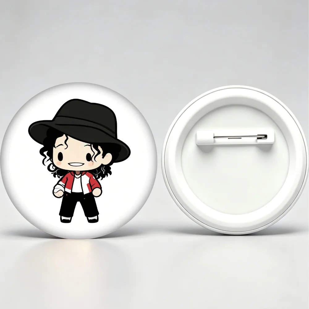 MJ Cartoon Tinplate Badge Handmade Creative Brooch Pin, Michael Jackson Chibi Character Lapel Pin, Clothing Gift Accessory Decor