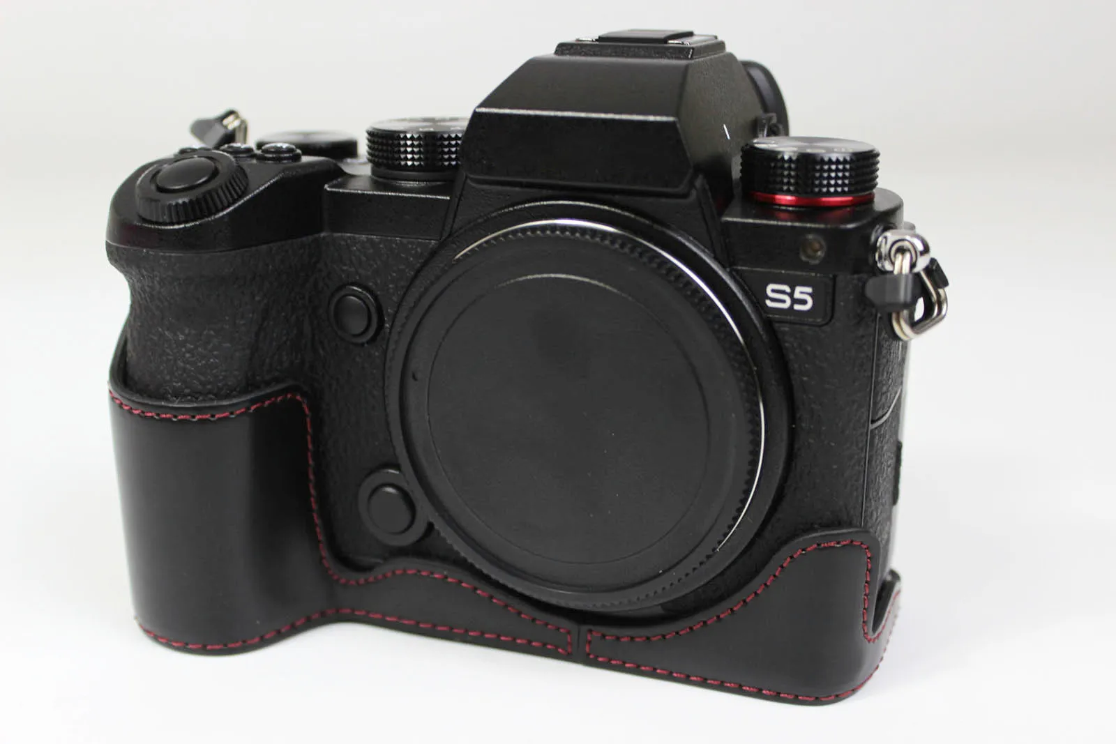 Leather Half Camera Case Grip for Panasonic LUMIX S5