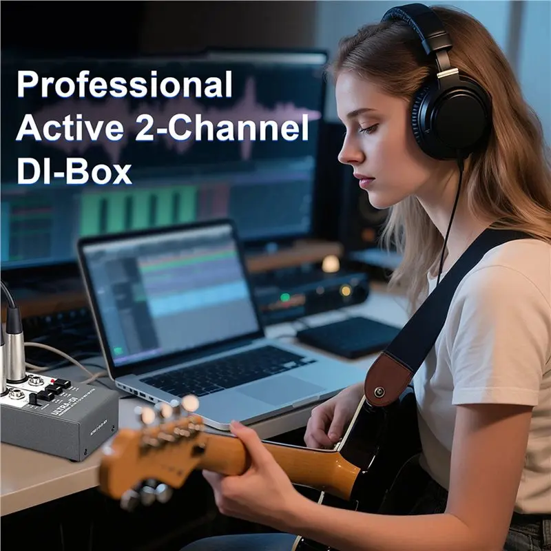 ABLB-2X New DI Box Audio Active 2-Channel High Frequency Interference Guitar Instrument For Stage Audio Isolator
