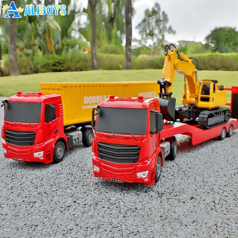 

Радиоуправляемый грузовик Double E 1:26 с дистанционным управлением, контейнер для экскаватора, бортовой прицеп, инженерная машина, детская игрушка, детские рождественские подарки