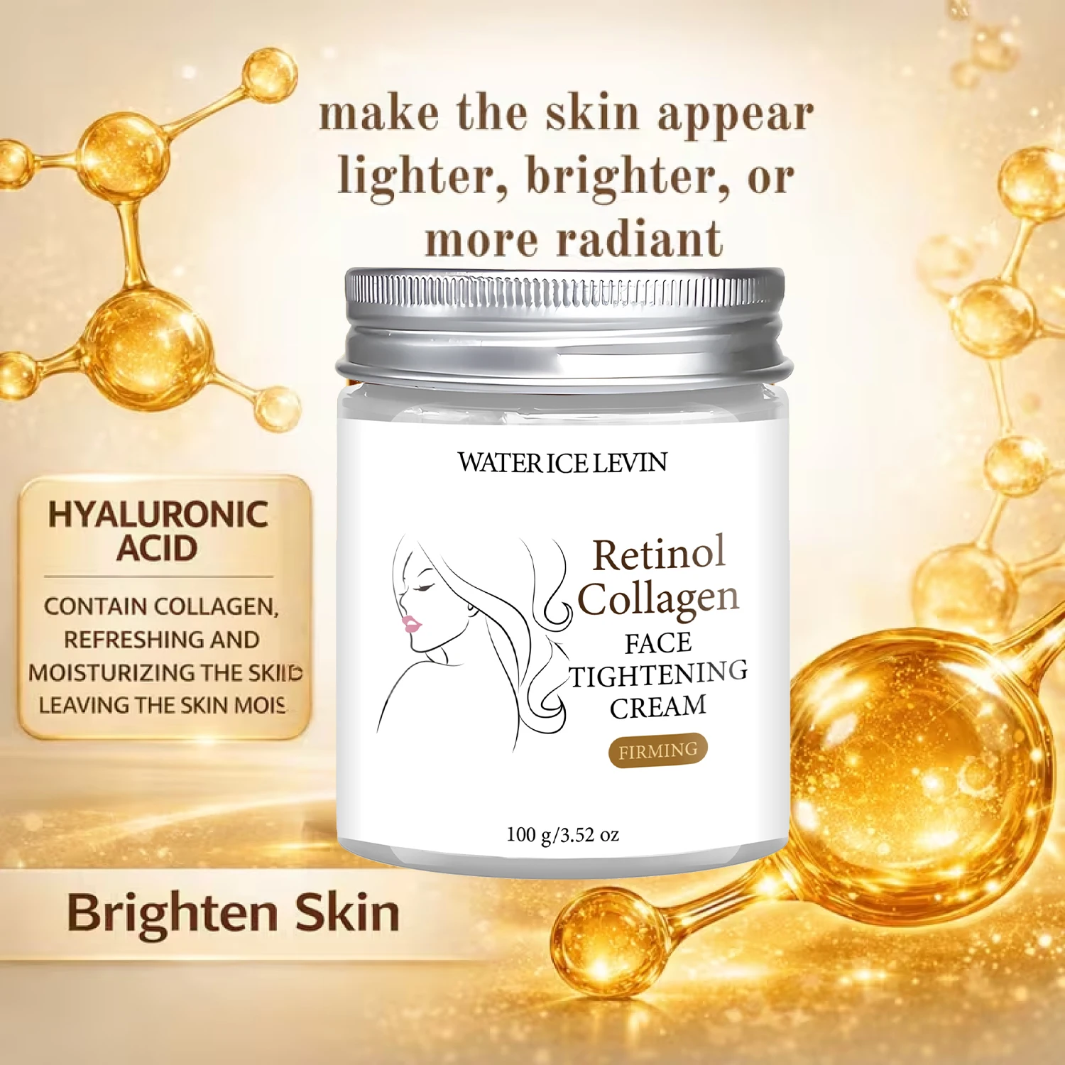WATER ICE LEVIN Retinol Collagen Face Tightening Cream, Firming & Moisturizing Anti-aging Skincare with Bee Venom, 100g Hot Sale