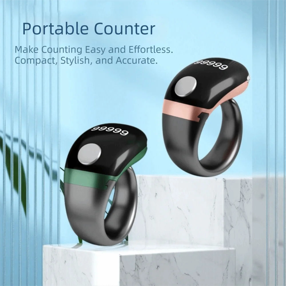 Removable Marker Digital Tally Counter Touch Control Type-C Charging Smart Ring Counter Three-speed Adjustable OLED Display