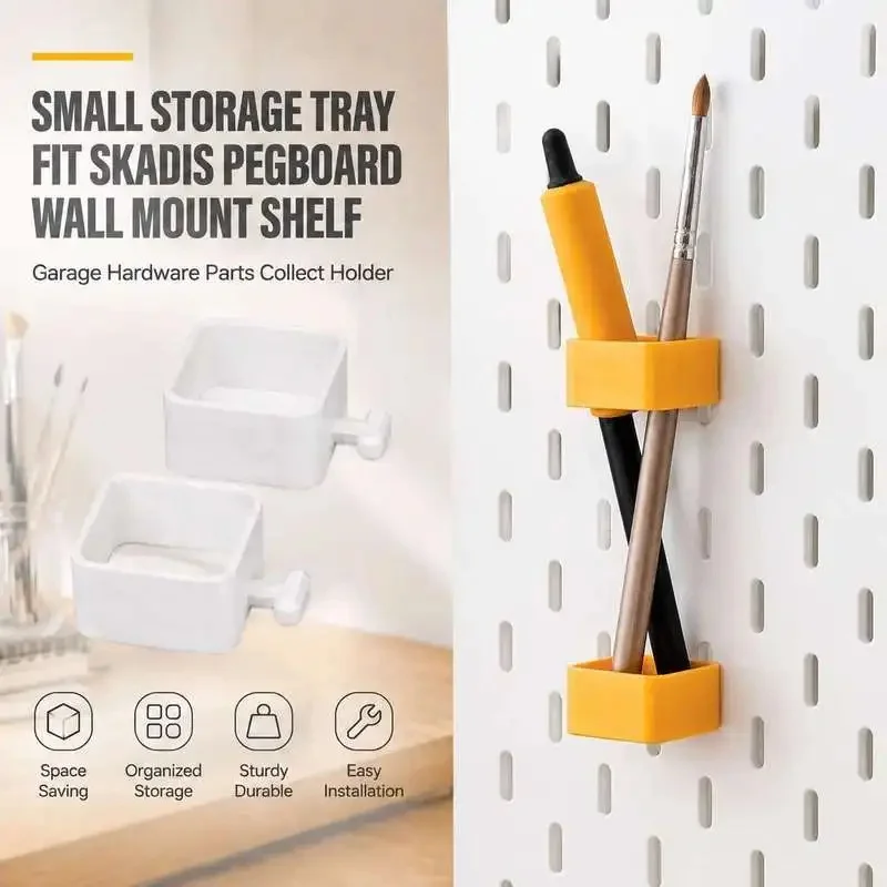 Wall Mount Small Storage Tray Fit Skadis Pegboard Garage Hardware Component Collection Holder