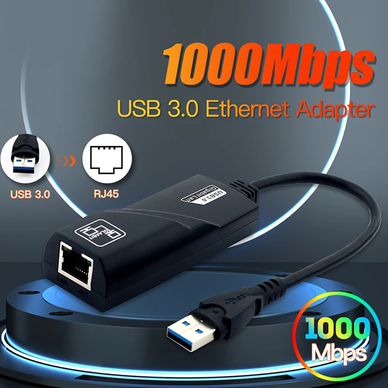 10/100/1000Mbps Typ C USB 3.0 zu RJ45 Netzwerkadapter RTL8153 LAN Ethernet Adapter Netzwerkkarte für Macbook Laptop Windows 10/11
