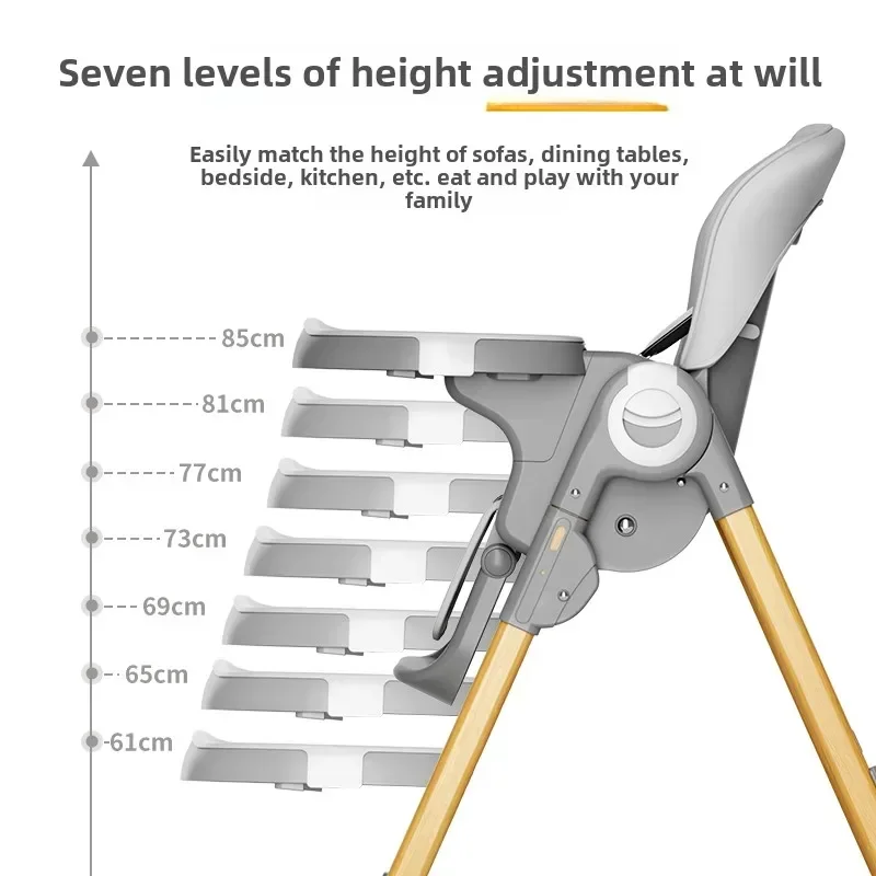 Chaises de salle à manger pliables pour bébé, chaise d'alimentation simple pour enfants, siège de repas multifonctionnel relevable pour chaise haute pour bébé