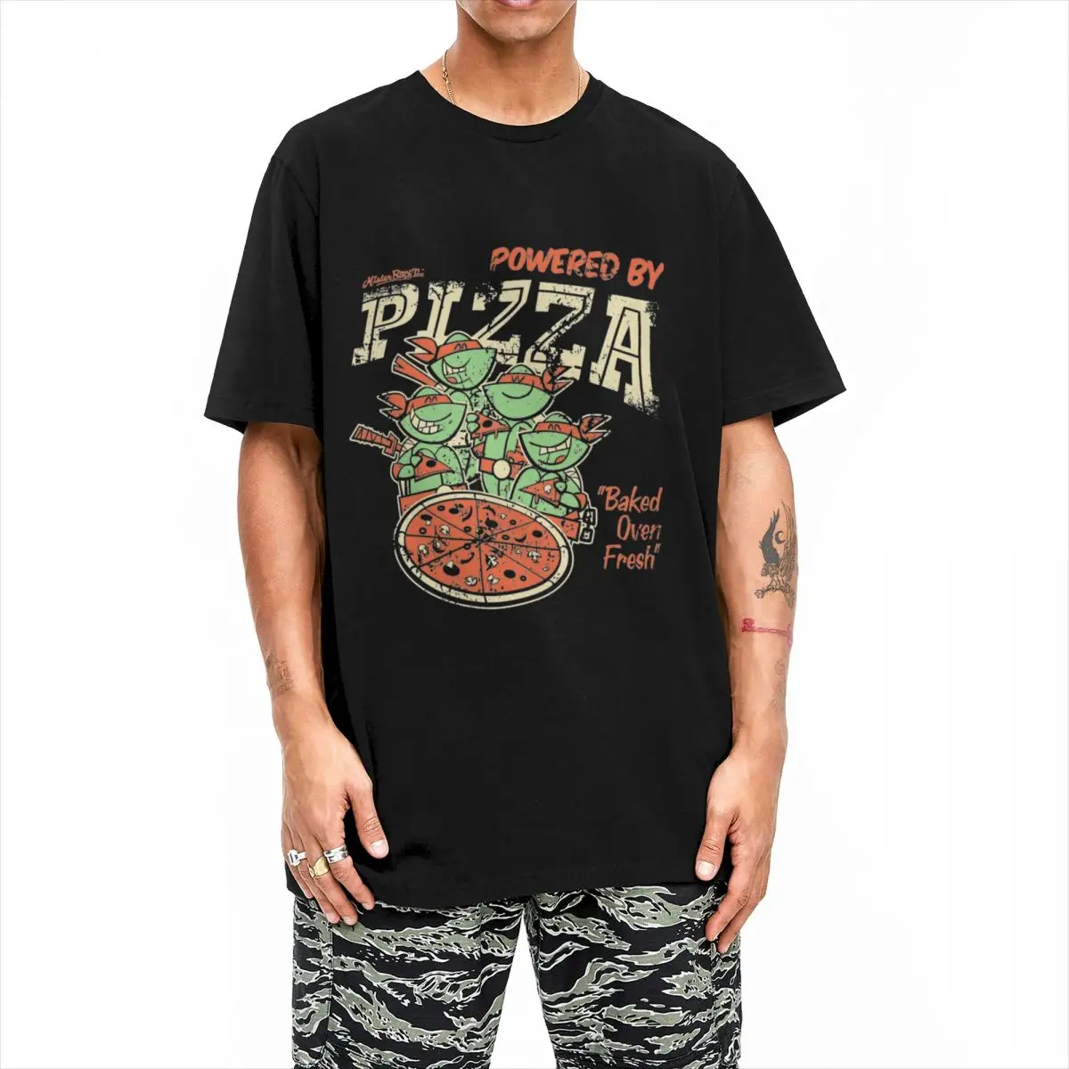 Teenage Turtles Pizza T Shirt For Men Women Cotton Clothing Printed Crewneck Short Sleeve