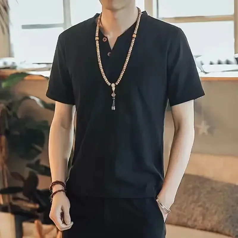 T-shirts Shorts Suits for Men Plain Linen No Logo Casual 5xl Man Sets Trend New in Matching Fashion 2 Piece Outfit Stylish 2026