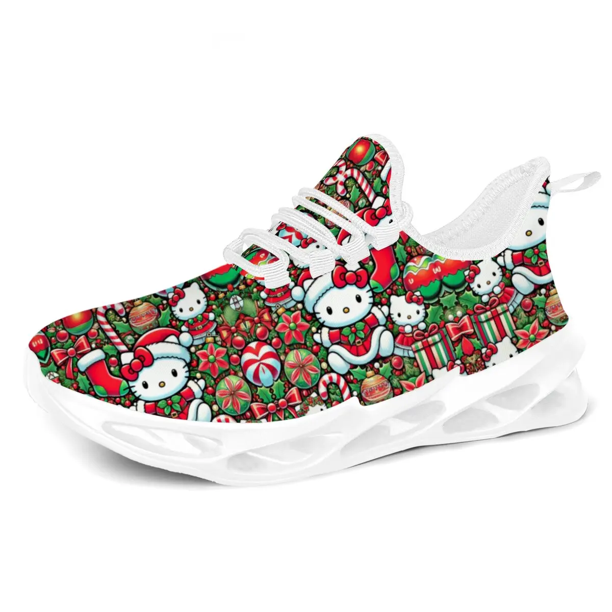 

Рождественские повседневные кроссовки Hello Kitty, мужская обувь без шнуровки, модные мужские спортивные кроссовки для бега, тренировочные кроссовки для ходьбы и тенниса
