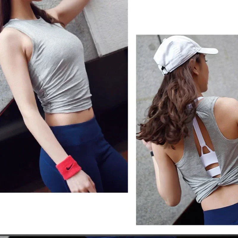 PofyBofy Cut Out Back Fitness Crop Top Twist Back Sport Quick Dry Sleeveless Sexy Back Yoga Tank Top Gym Workout Tops Sleeveless