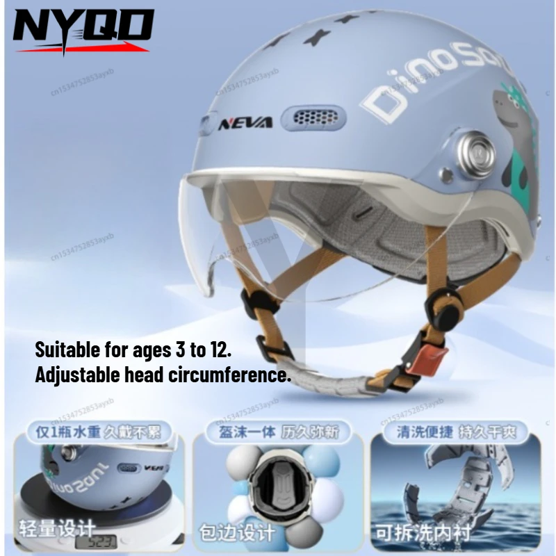 

3C Certified Lightweight Kids Motorcycle Helmet for Boys Girls 3-12 Years Old Summer Electric Scooter Bike Cartoon Safety