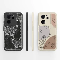 For Xiaomi 13T Pro Case Black-Butterfly High Quality Liquid Silicone Soft Anti Drop Phone Housing For Xiaomi 13 T Pro Back Cover