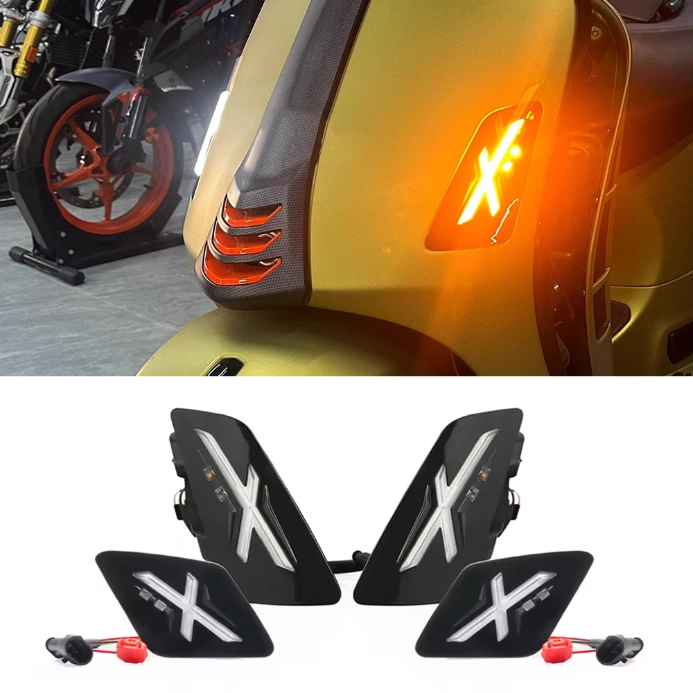 

For Vespa GTS300 GTS 300 gts300 2023 2024 2025 Motorcycle New LED Light Front Rear Turn Signal Indicator Running Light