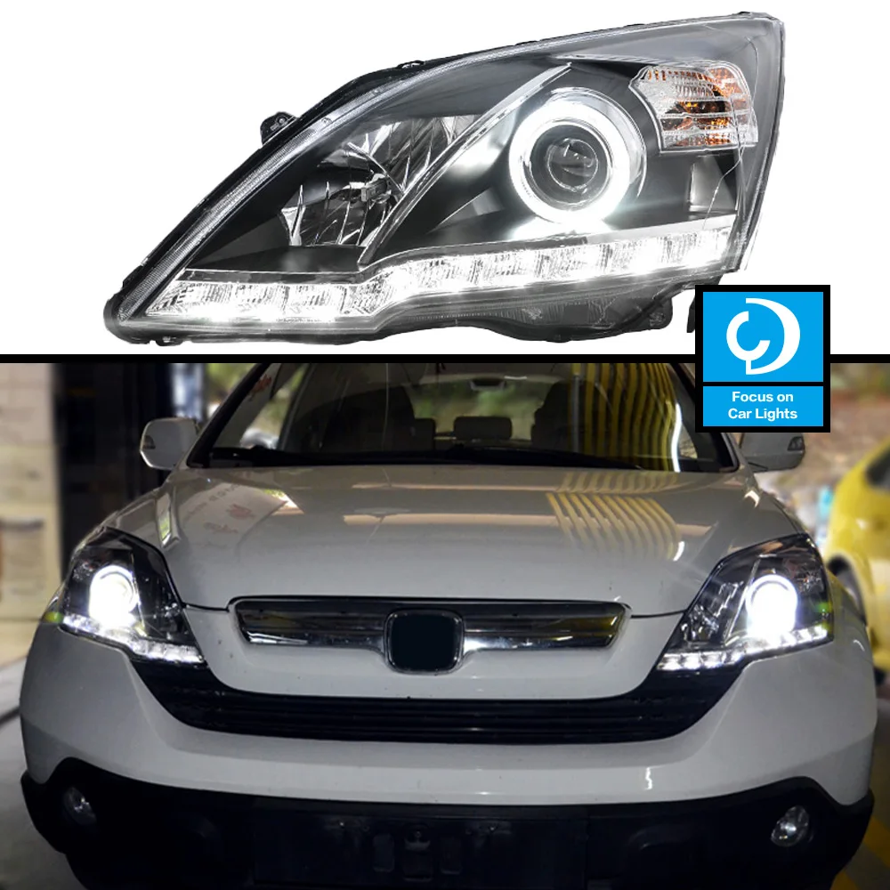 Car Front Headlight for CR-V 2007-2011 CRV LED HeadLamp Styling Dynamic Turn Signal Lens Automotive Accessories Assembly 2 PCS