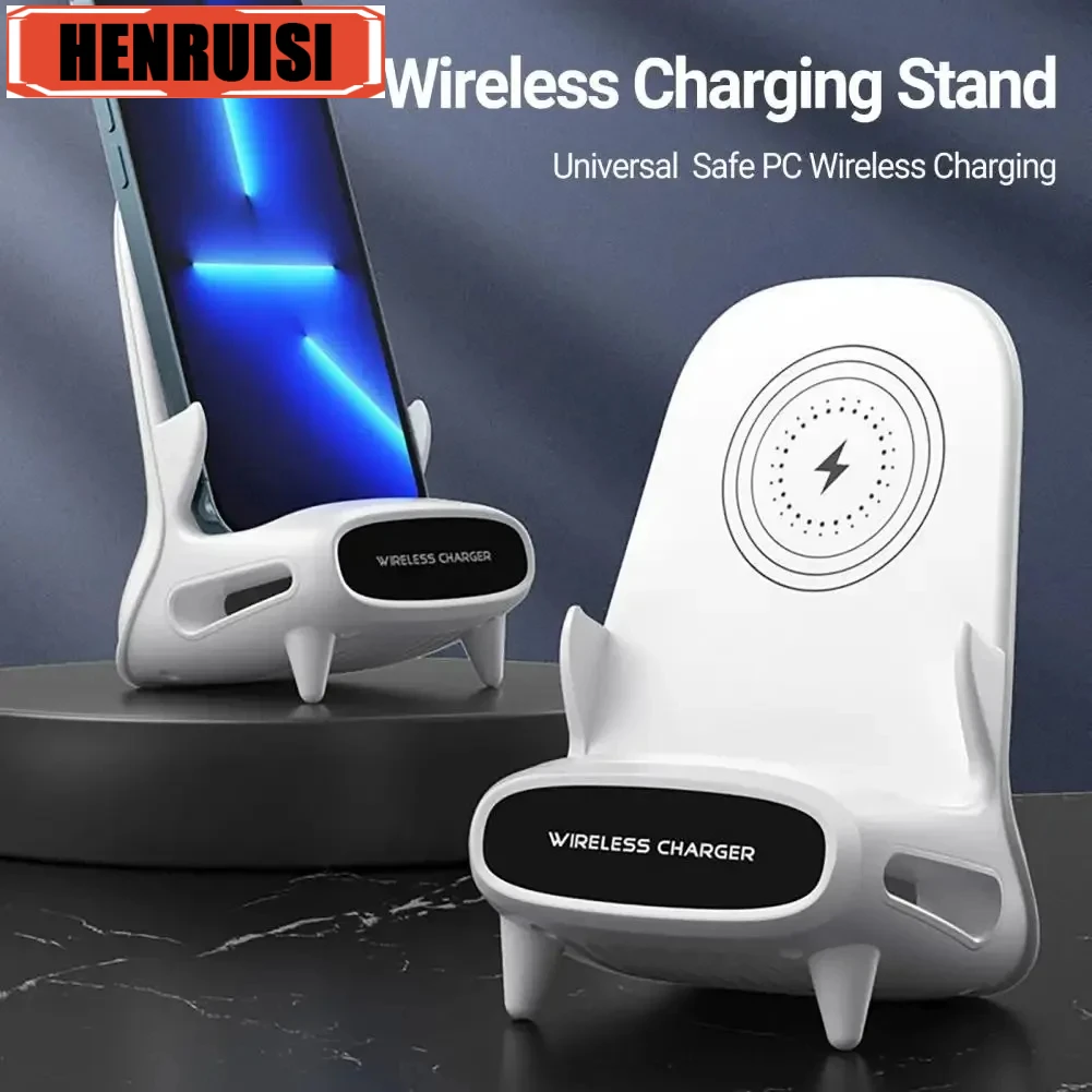 Desktop Smartphone Wireless Fast Charger For iPhone Xiaomi Huawei Mobile Phone Holder Stereo Chamber Pedestal USB Power Supply